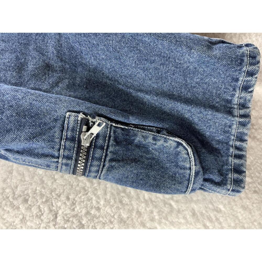 Vintage 90s Boys Zonz Denim Logo Cargo Pocket Skater Jean Shorts Size 6 - Picture 3 of 8